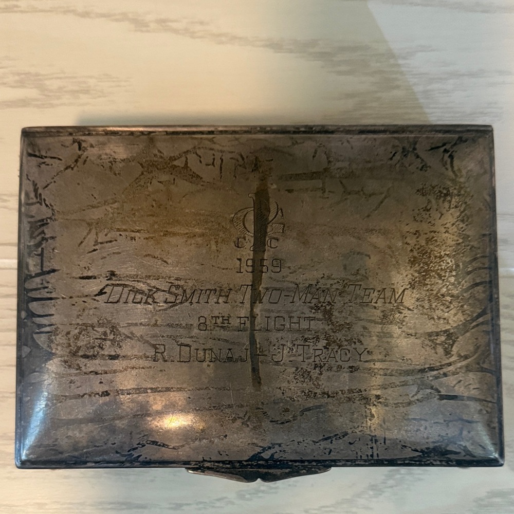 Vintage Metal Box with Engraving
